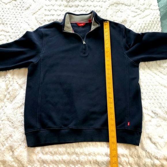 Izod navy blue 1/4 zip pullover sweatshirt size med excellent preowned condition - Picture 5 of 9